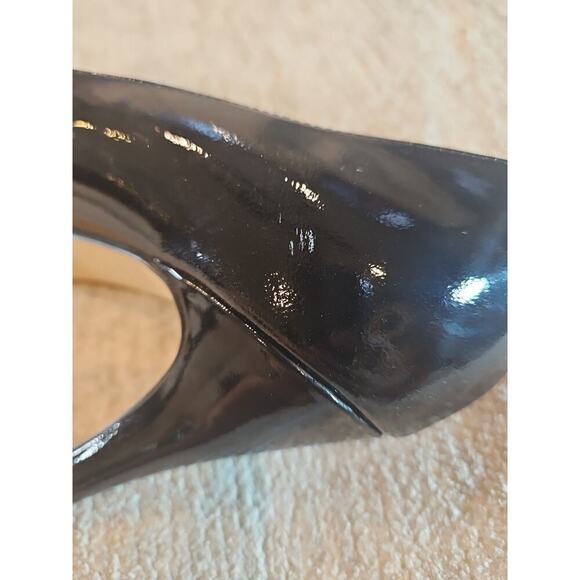 Michael Kors York Platform Black Patent Leather Heel Peep Toe Pump WOMENS 9.5 - Picture 5 of 9